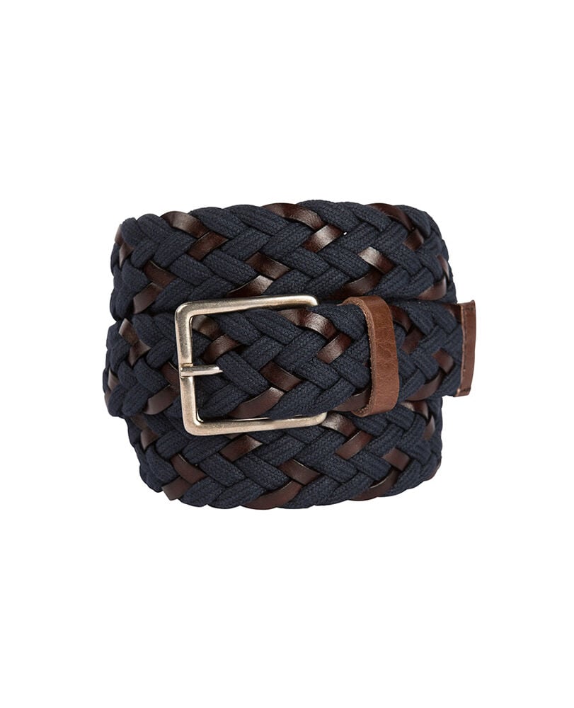 Stump Bay Woven Belt, MARINE, Front