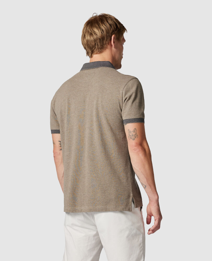 New Haven Sports Fit Polo, LATTE, Back