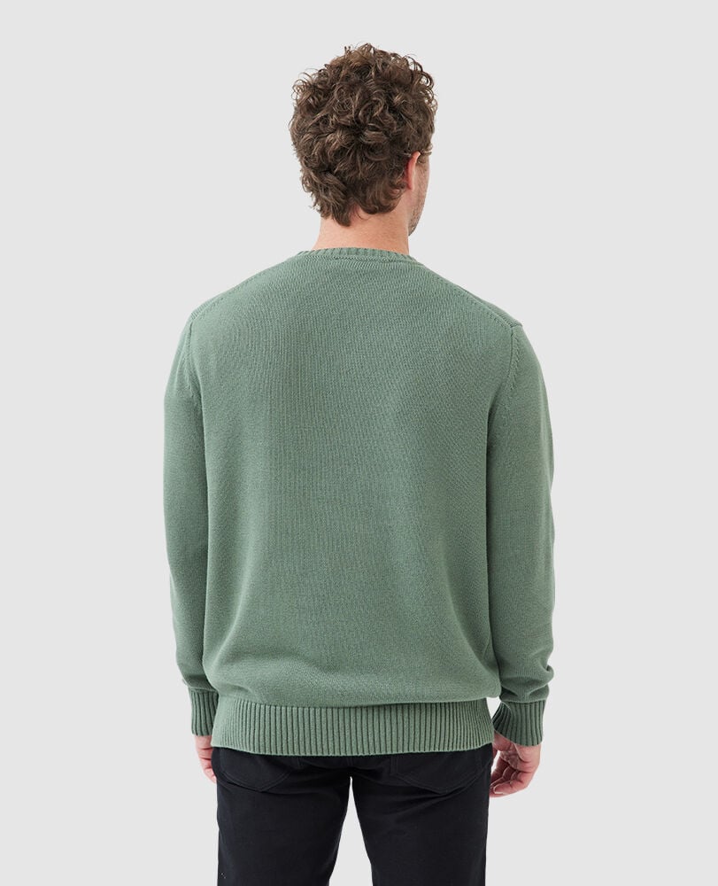 Gunn Crew Sweater, OLIVE, Back