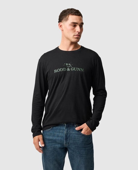 Long Sleeve Logo T-Shirt, LIQUORICE