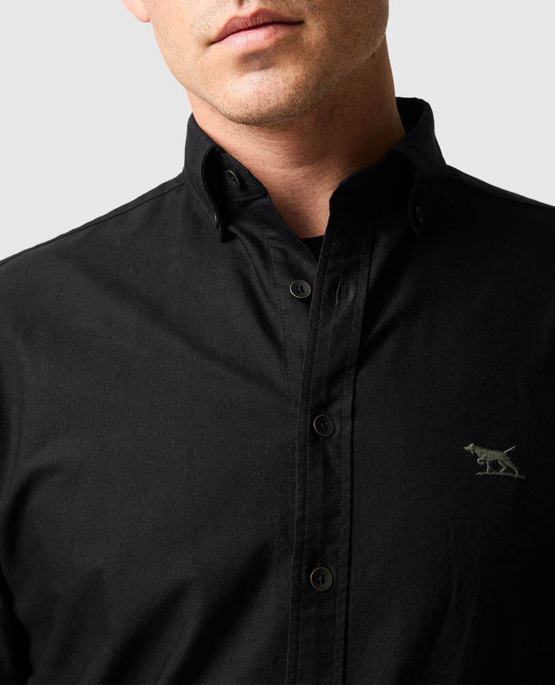 Oxford Sports Fit Shirt, NOIR, Detail 3