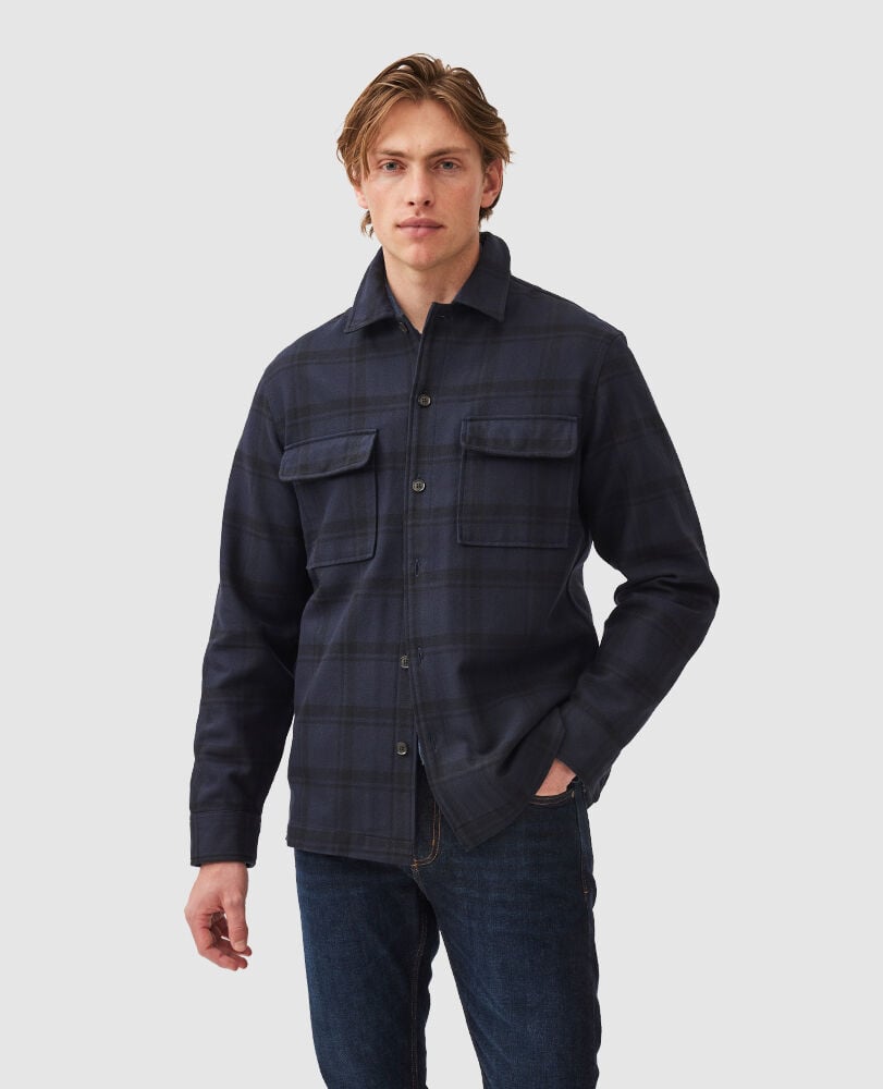 Wadestown Sports Fit Shirt, MIDNIGHT, Front
