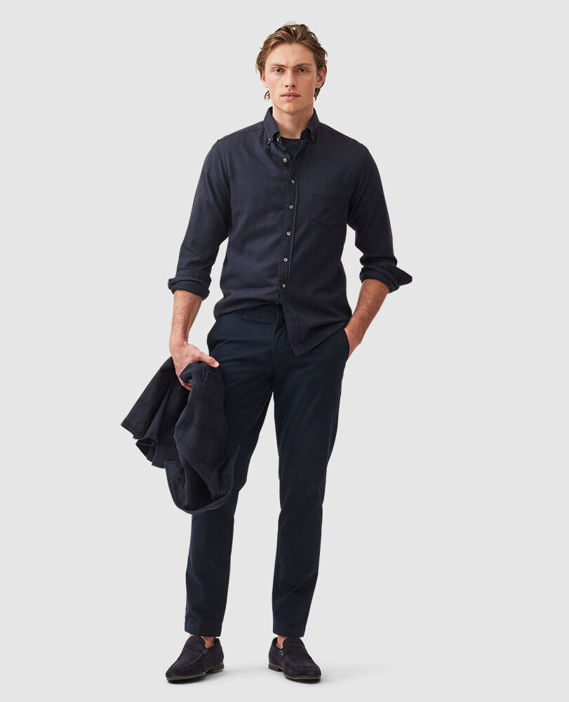 Pantalon droit Heriot, BLEU NUIT, Off Front