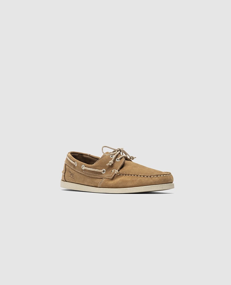 Viaduct Boat Shoe, TAN, Off Front