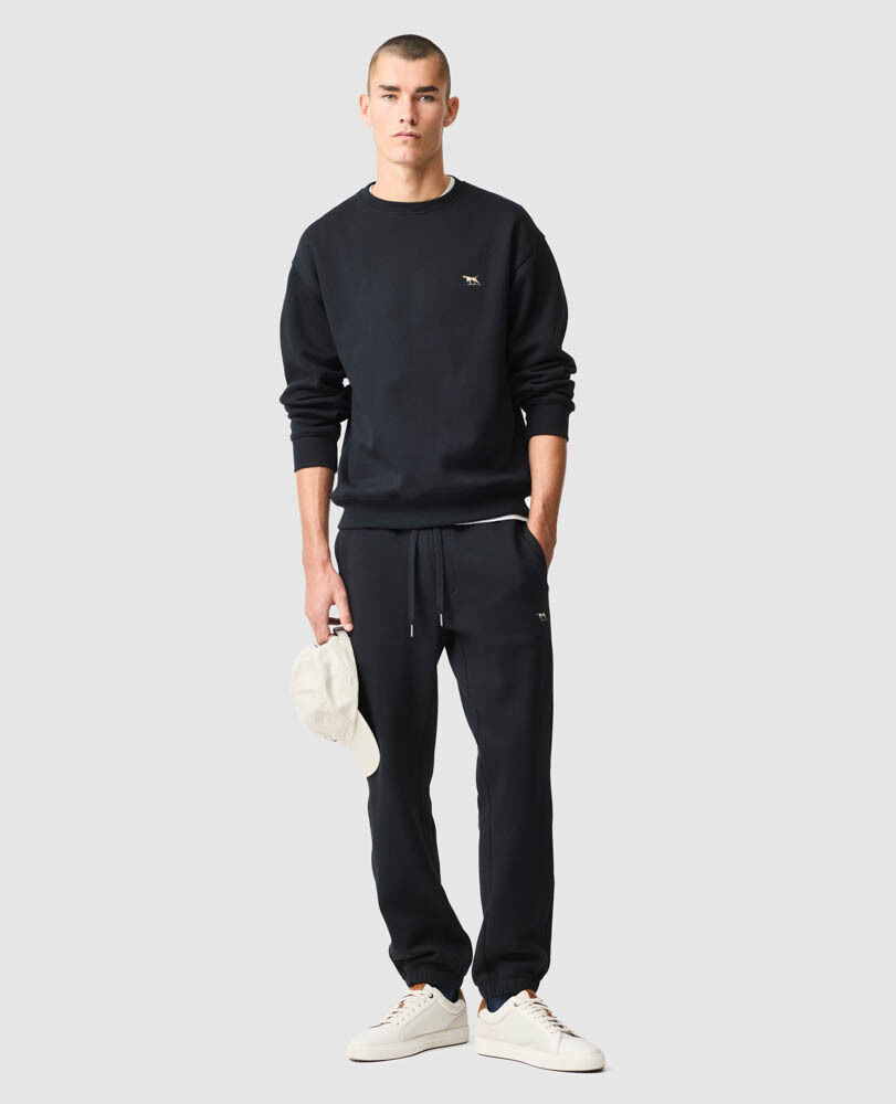 Otago Crew Neck Sweat, NOIR, Off Front