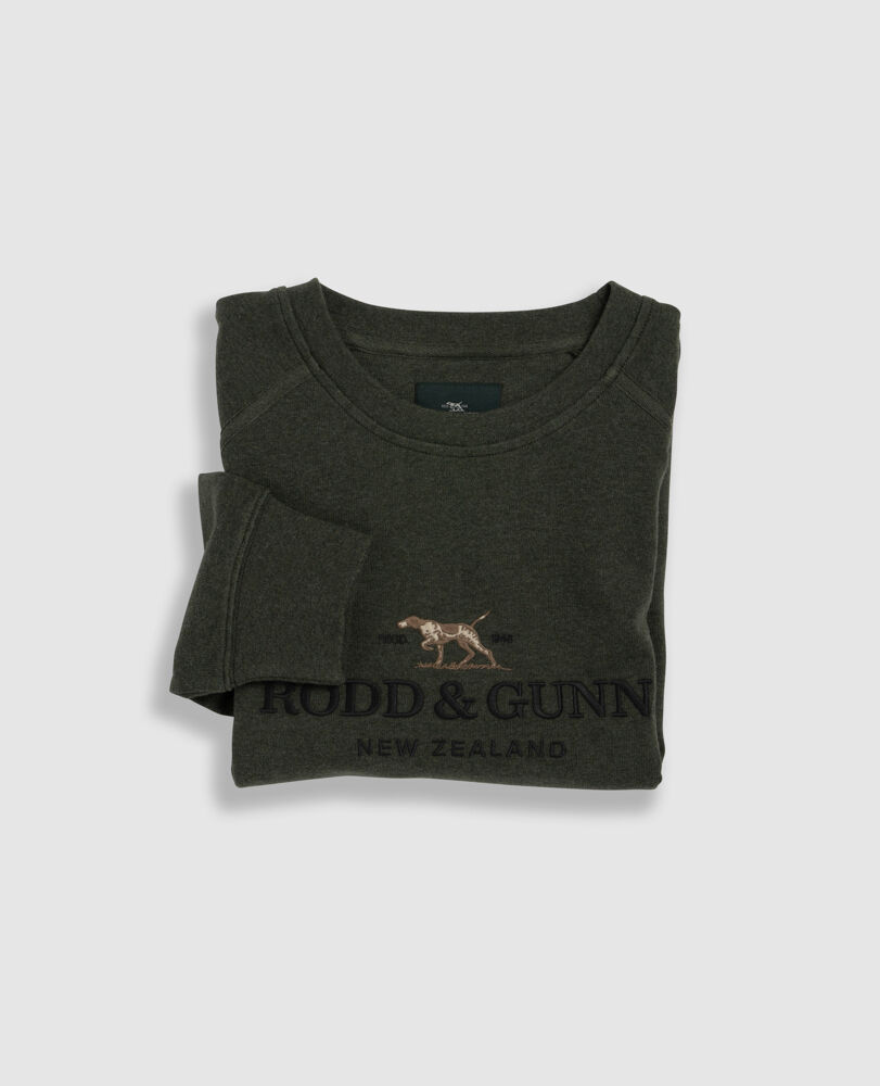 Fernmark Crew Sweat, LIQUORICE, Flat Lay