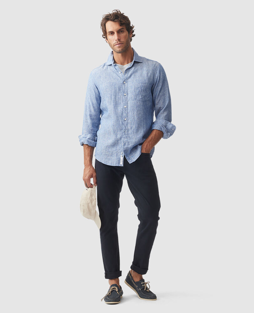 Chemise slim Seaford, DENIM, Off Front