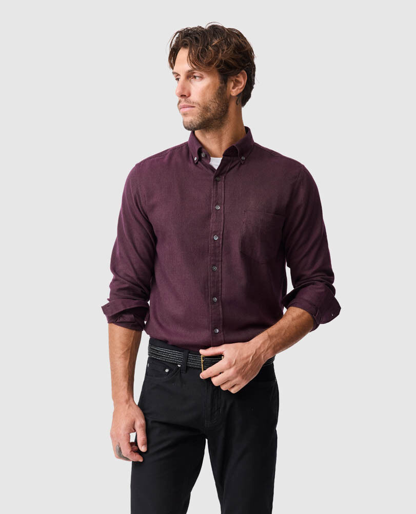 Barrhill Sports Fit Shirt, MULBERRY, Front