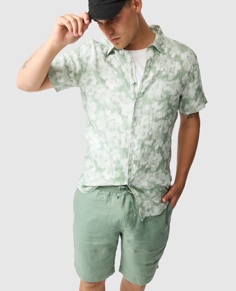 Linen 9" Resort Short, HUNTER, Detail 3