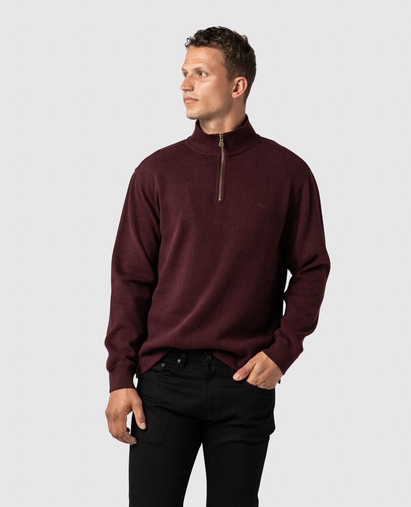 Alton Ave 1/4 Zip Sweatshirt, CLARET, Front