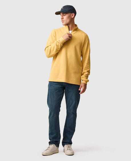 Sweatshirt col 1/4 zip alton ave, MOUTARDE