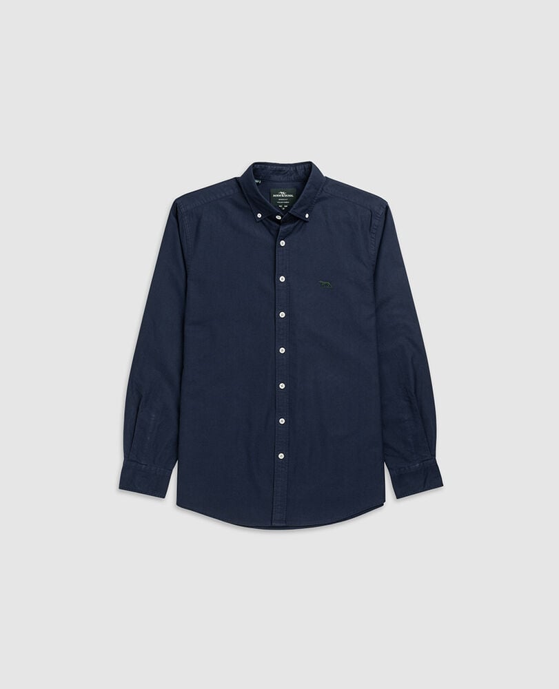 Gunn Oxford Sports Fit Shirt, NAVY, Flat Lay