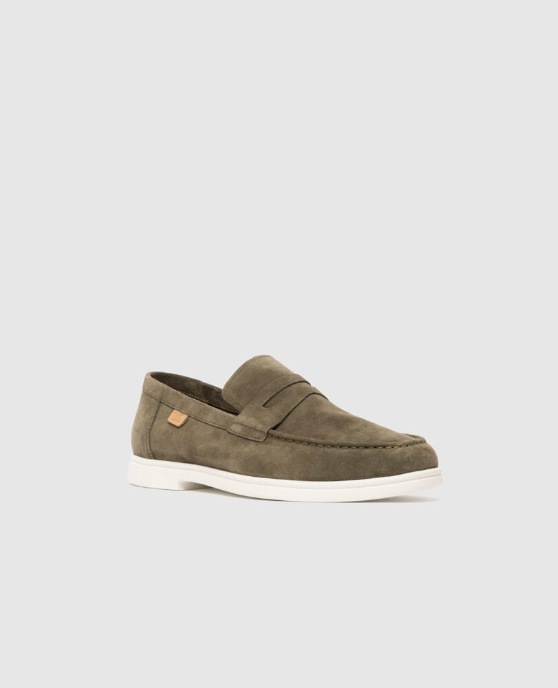 Marsden Bay Loafer, OLIVE, Off Front