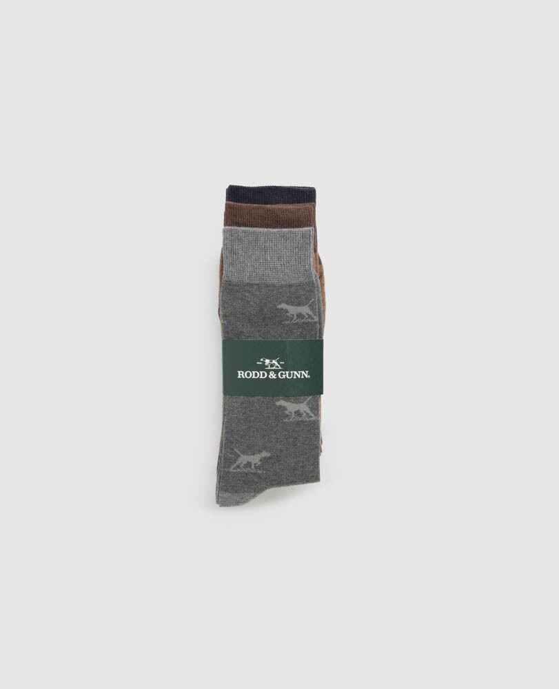 Dogs-A-Plenty Three Pack Socks, WASHED MULTI, Off Front