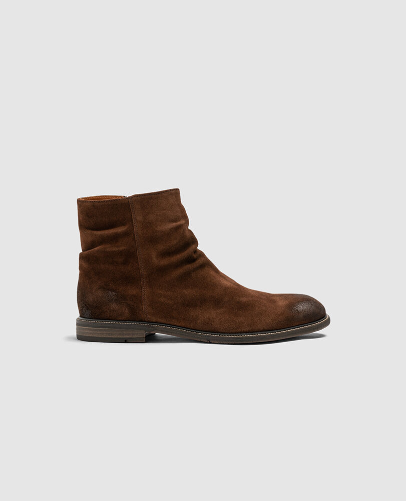 Port Wells Zip Boot, CHOCOLATE SUEDE, Front