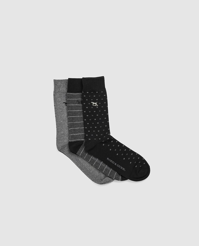 Seacliff Multi Sock 3 Pack, NERO MULTI, Back