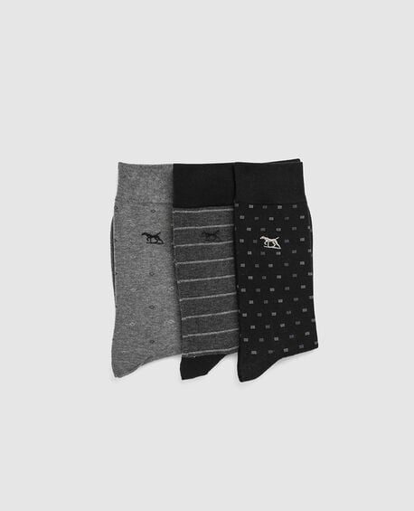 Seacliff Multi Sock 3 Pack, NERO MULTI