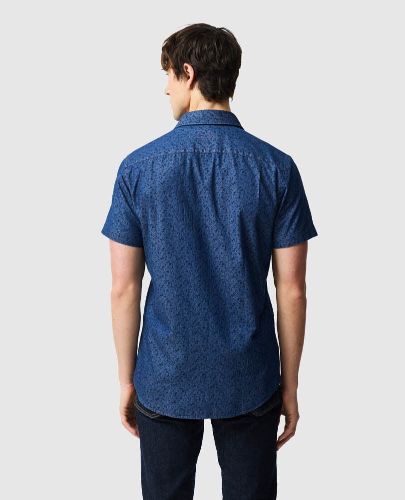 Clarkes Bay Sports Fit Shirt, DENIM, Back