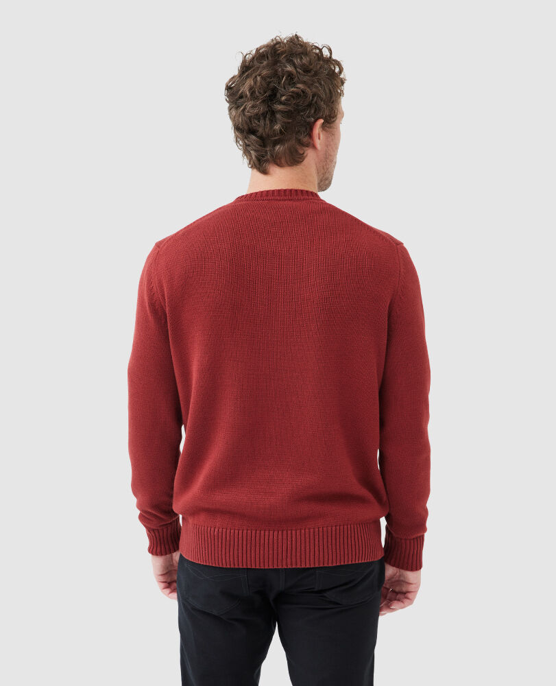 Gunn Crew Knit, RUST, Back