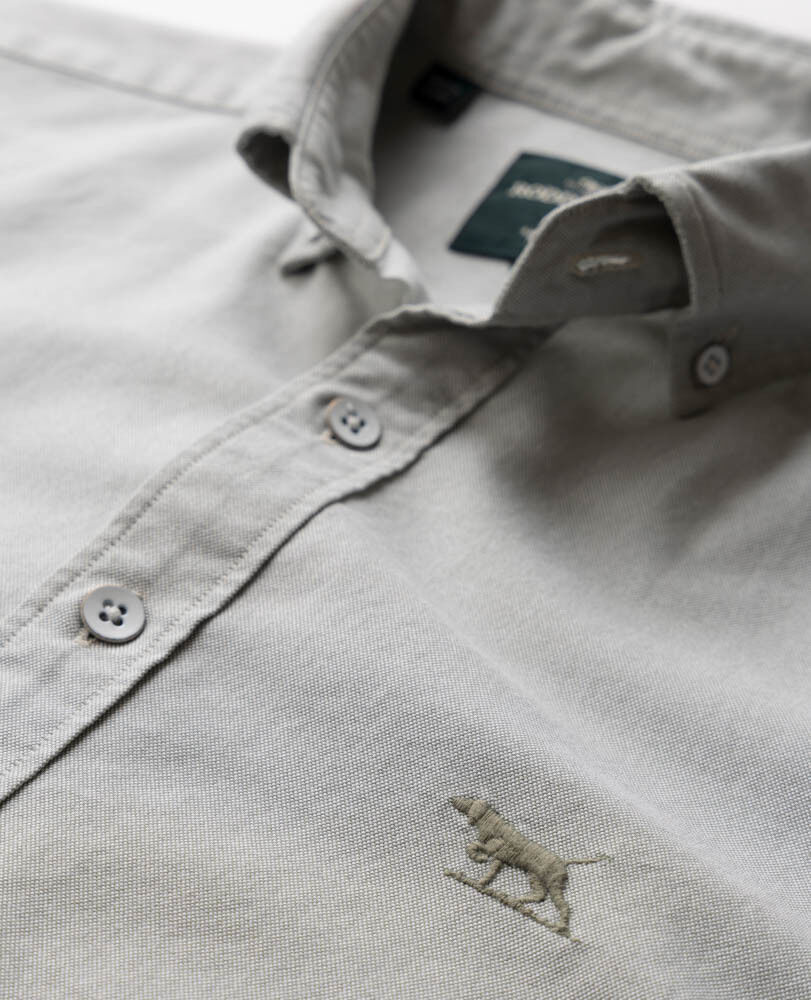 Chemise slim en coton oxford Gunn, EUCALYPTUS, Detail 2