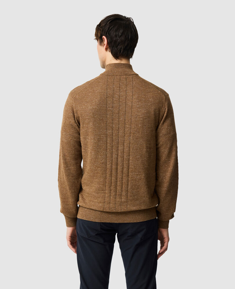 Fortrose 1/4 Zip Knit, NUTMEG, Back