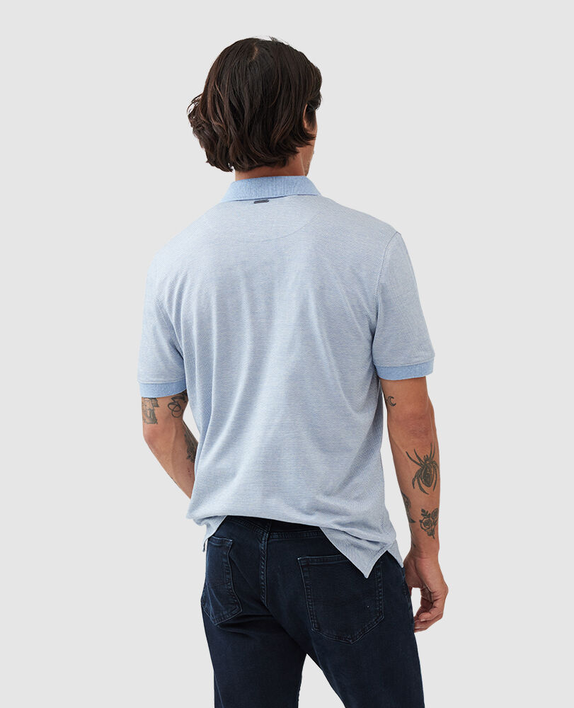 Le Bons Bay Sports Fit Polo, SKY, Back