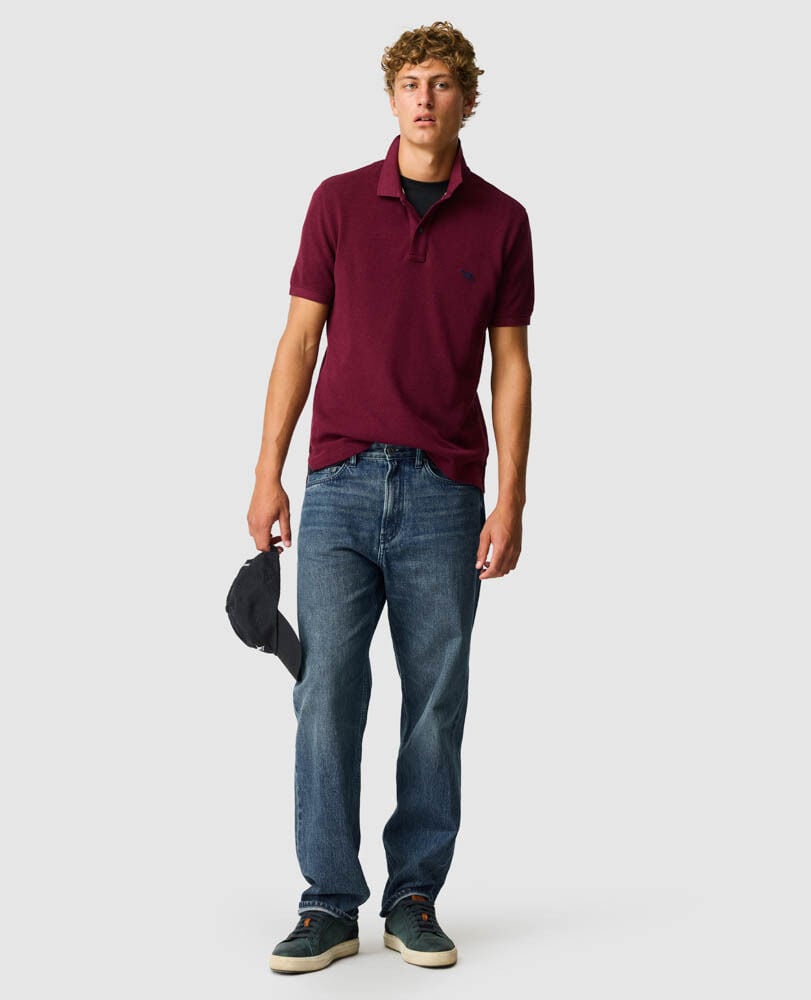 The Gunn Sports Fit Polo, OXBLOOD, Off Front