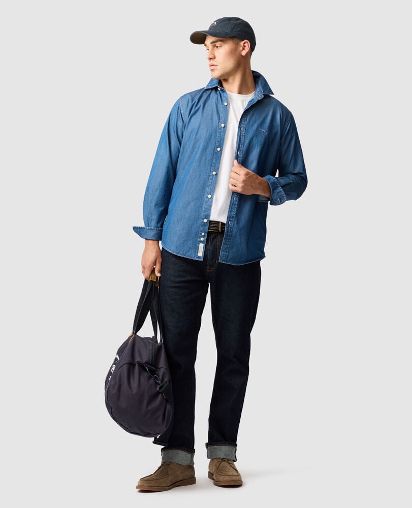 Spring Creeks Sports Fit Shirt, INDIGO, Off Front