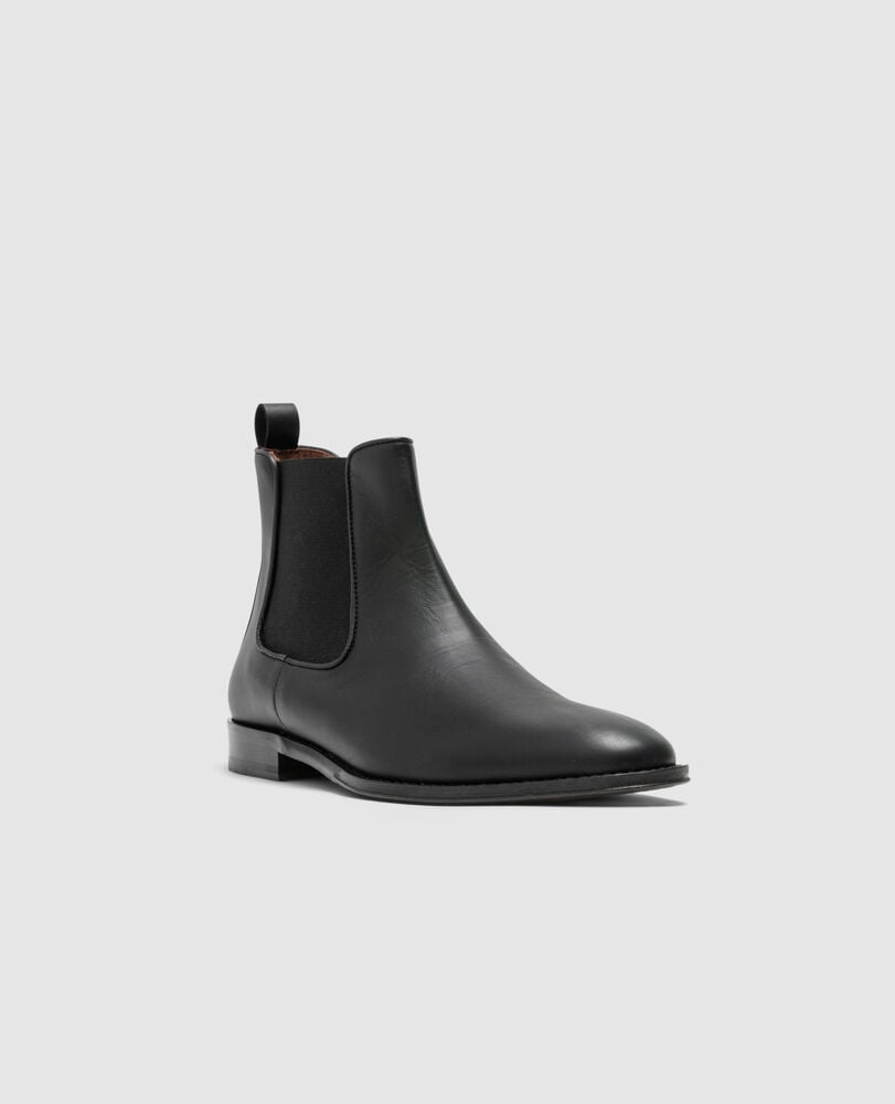 Saddleview Chelsea Boot, BLACK, Off Front