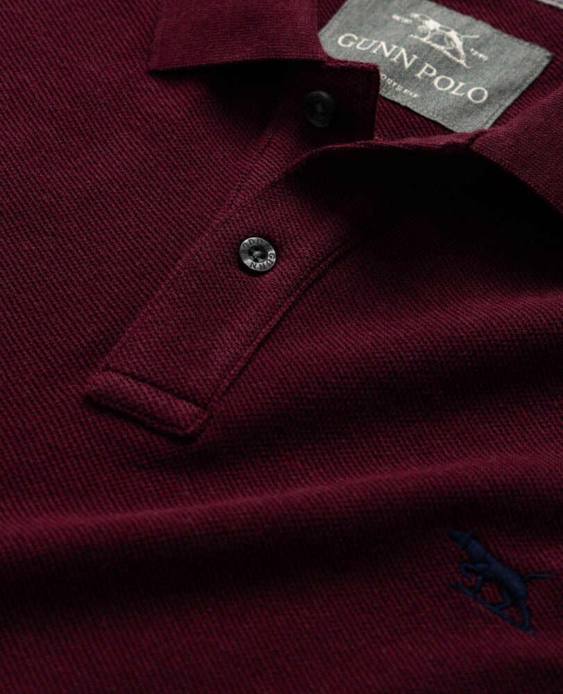The Gunn Sports Fit Polo, OXBLOOD, Detail 2
