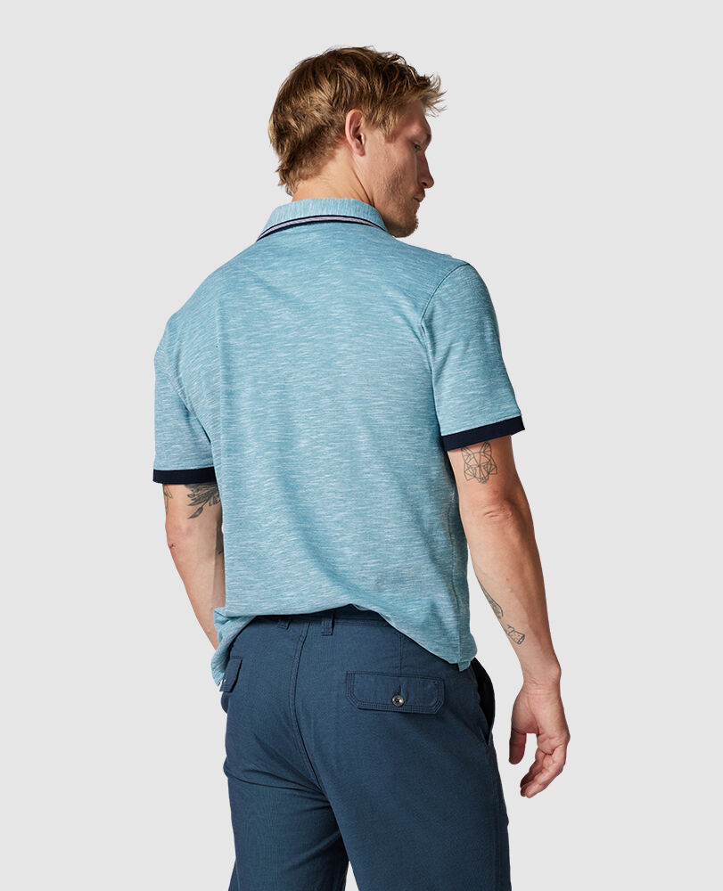 Palm Heights Polo, TEAL, Back