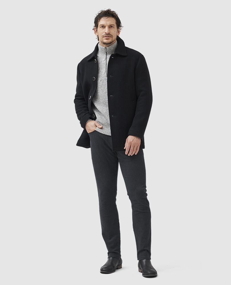 Berkely Coat, PITCH, Off Front