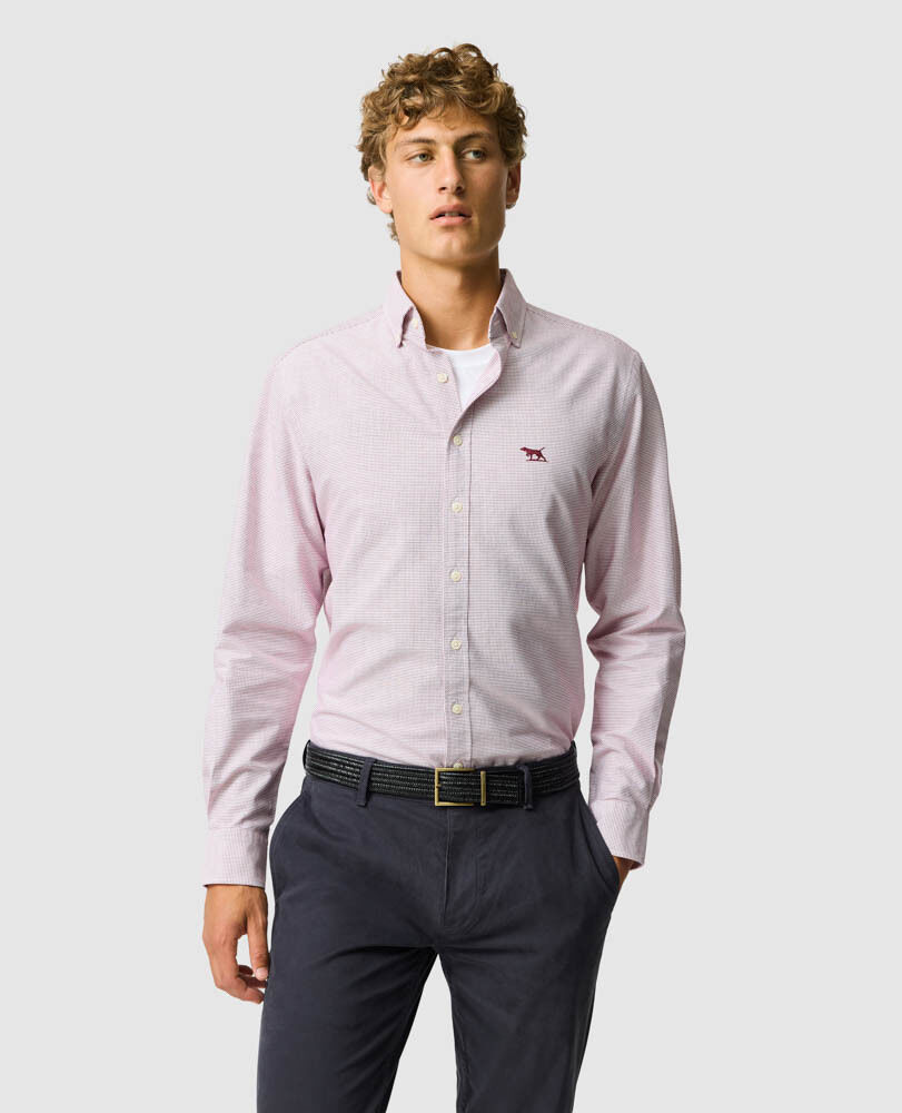 Gunn Oxford 2 Sports Fit Shirt, COQUELICOT, Front