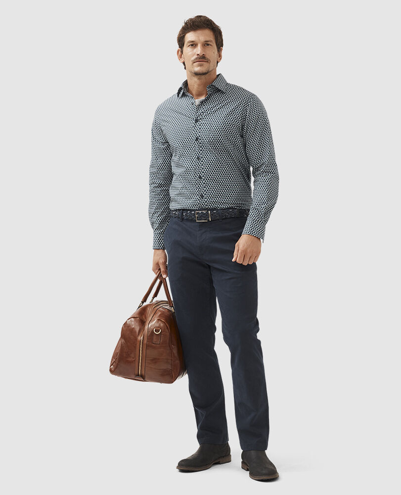 Wickham Sports Fit Shirt, PEACOCK, Off Front