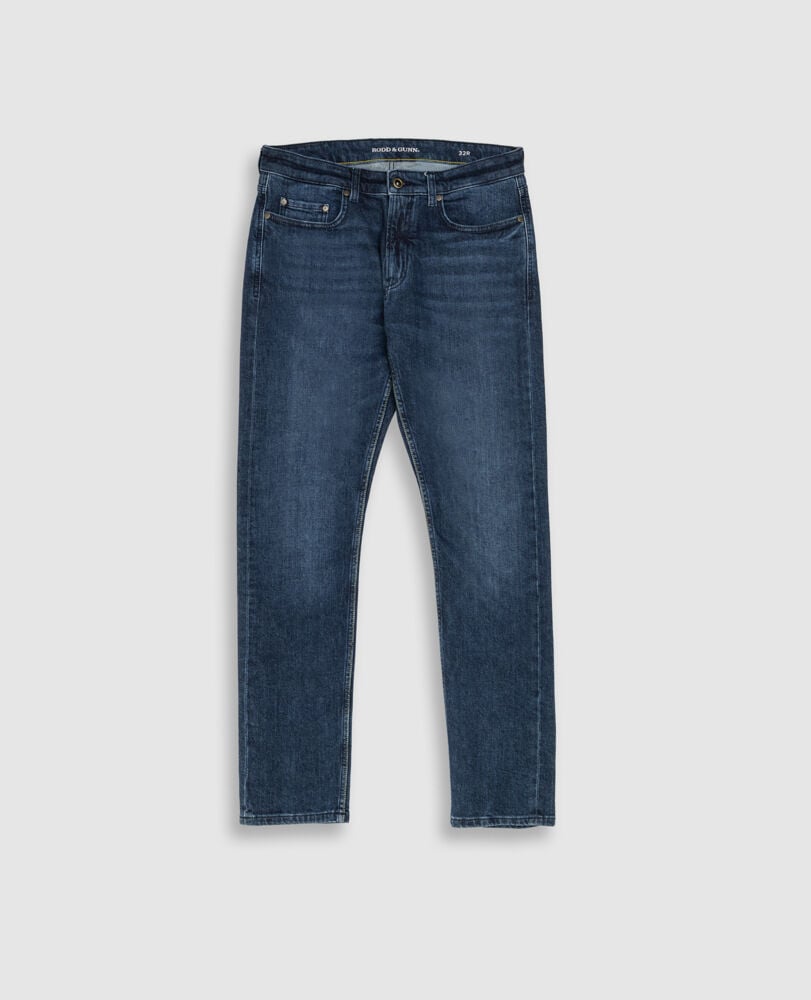 Owaka Straight Italian Denim, TRUE BLUE, Flat Lay