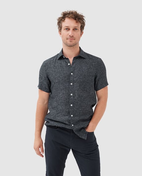 Palm Beach Sports Fit Shirt, BLACK PEARL