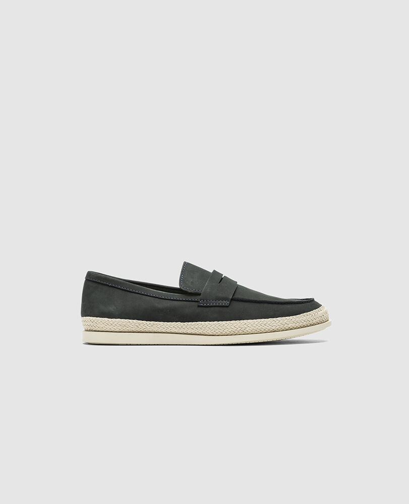 Mocassins en jute Huaraki, INDIGO, Front