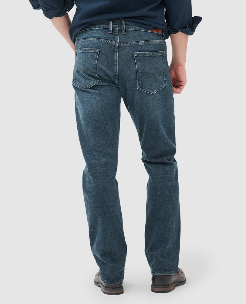 Winton Relaxed Fit Italian Denim, MID BLUE, Back