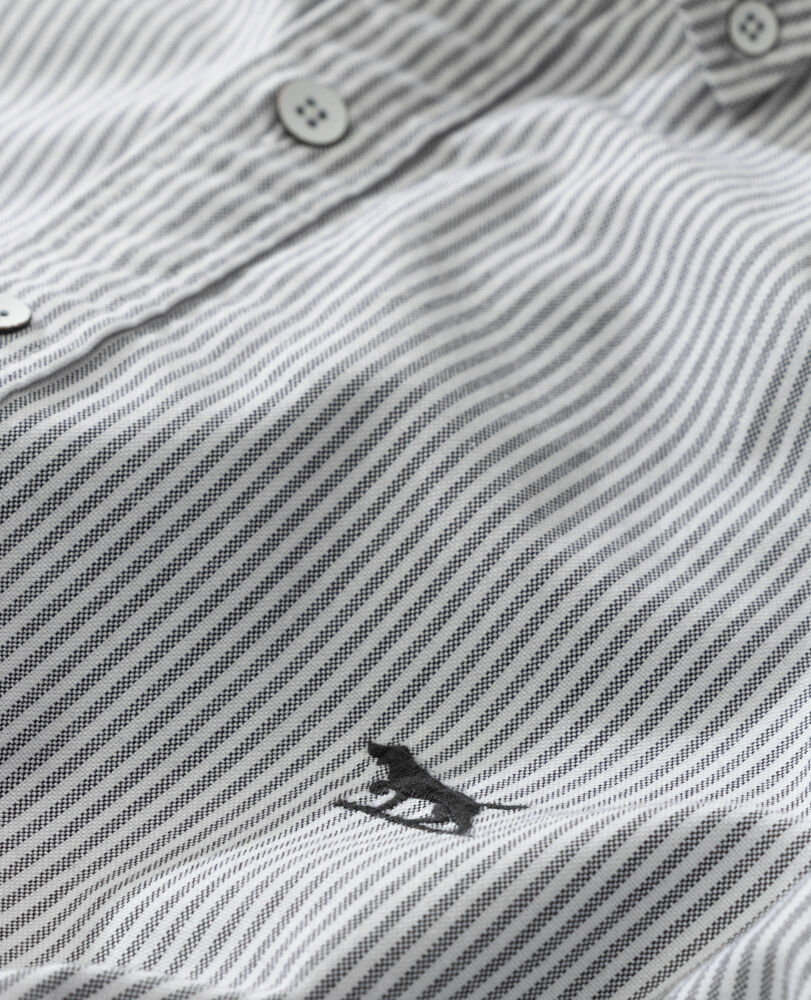 Gunn Oxford Stripe Sports Fit Shirt, GRANITE, Detail 3