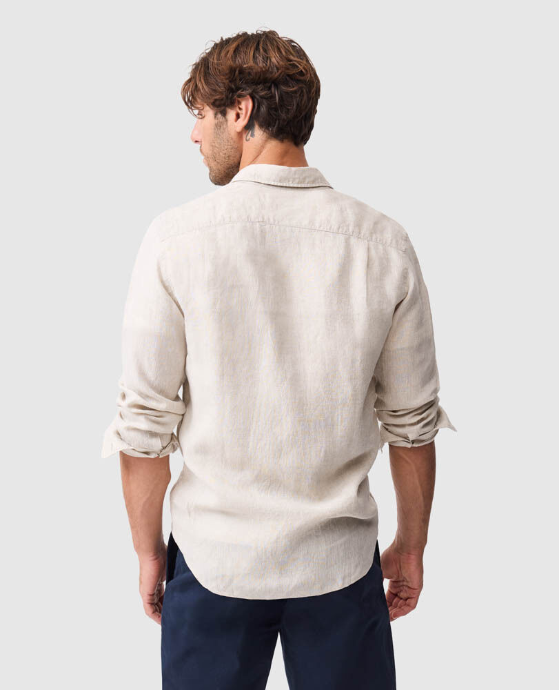 Coromandel Sports Fit Shirt, OATMEAL, Back