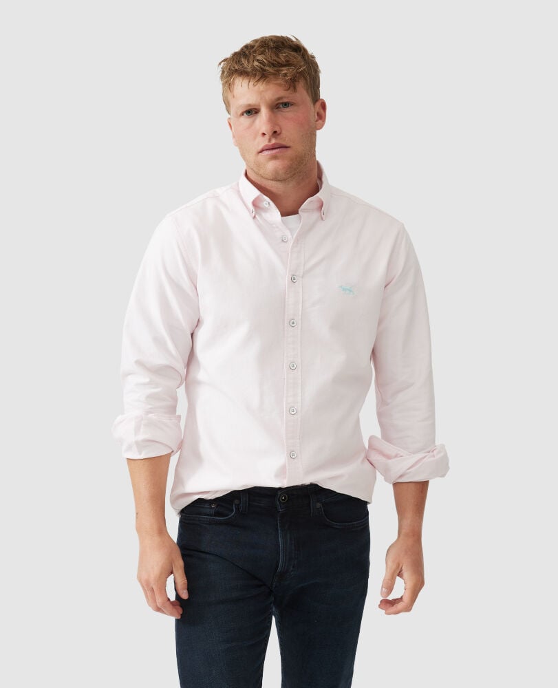Chemise slim en coton oxford Gunn, QUARTZ, Front
