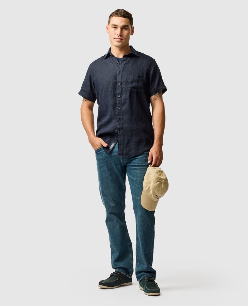 Palm Beach Sports Fit Shirt, MIDNIGHT, Off Front