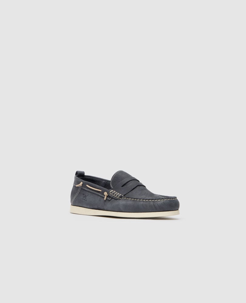 Victoria Loafer, NAVY, Off Front