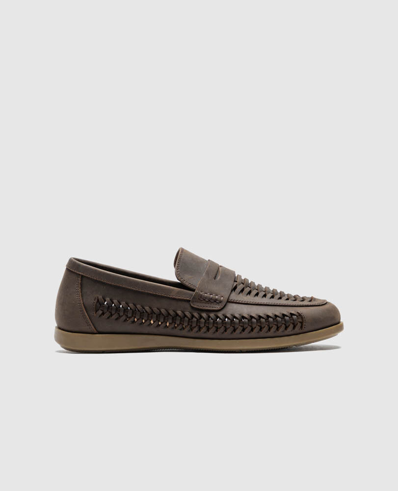 Gisborne Huarache Slip On, CHOCOLATE, Front
