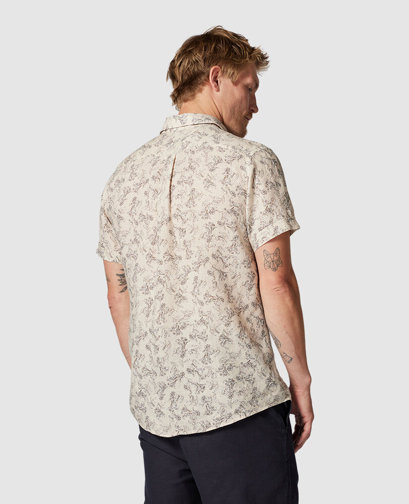 Chemise slim en lin Flax Island, SABLE, Back