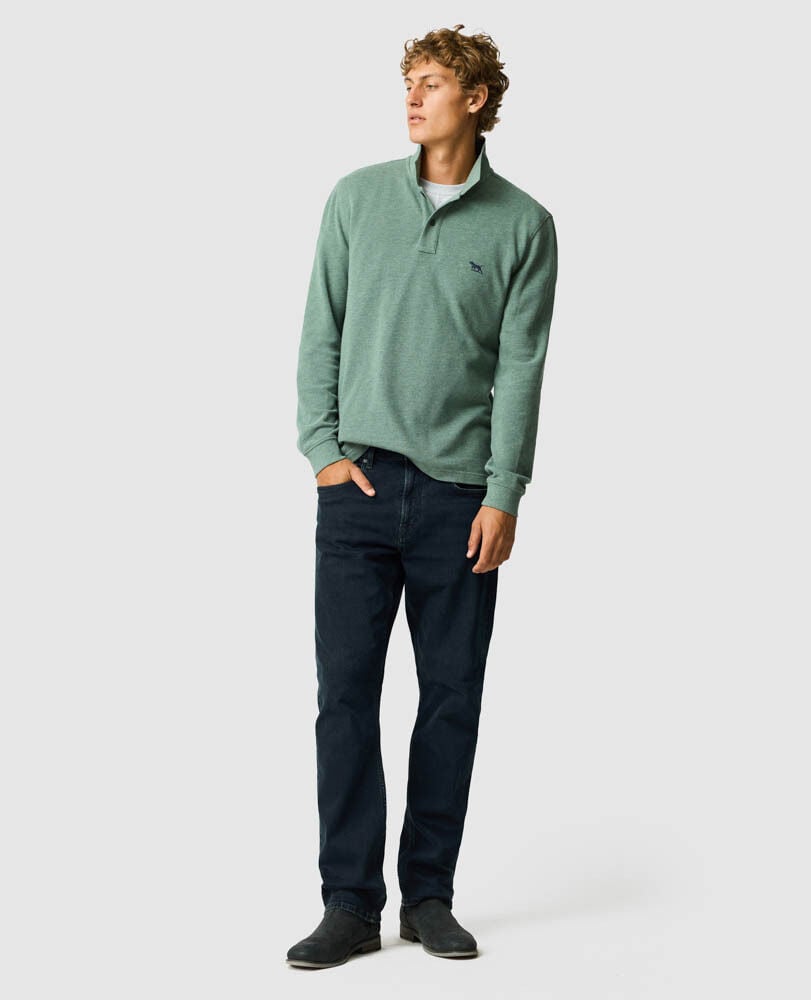 Long Sleeve Sports Fit Gunn Polo, FERN, Off Front