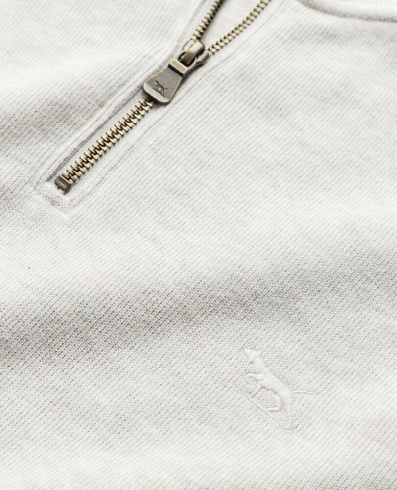 Sweatshirt col 1/4 zip alton ave, GRIS MERLE, Detail 2