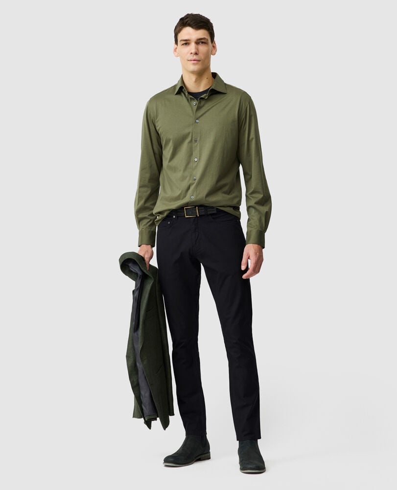 Ascot Park Sports Fit Shirt, KHAKI, Off Front