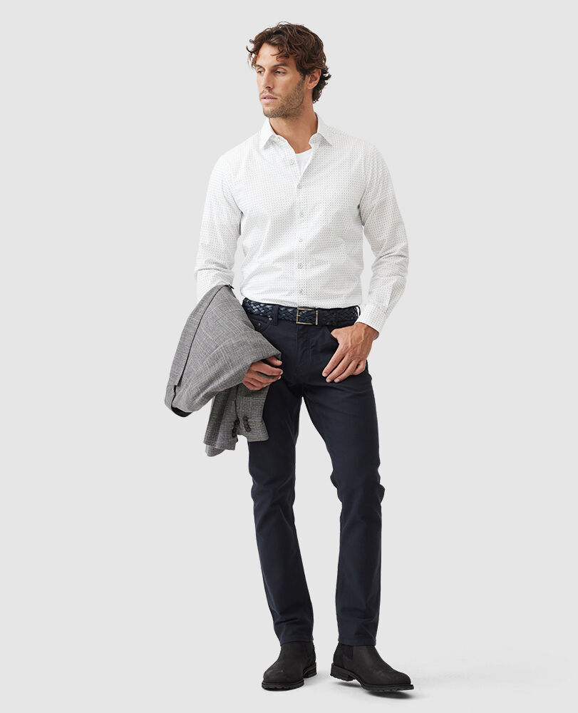 Lambton Sports Fit Shirt, SNOW, Off Front