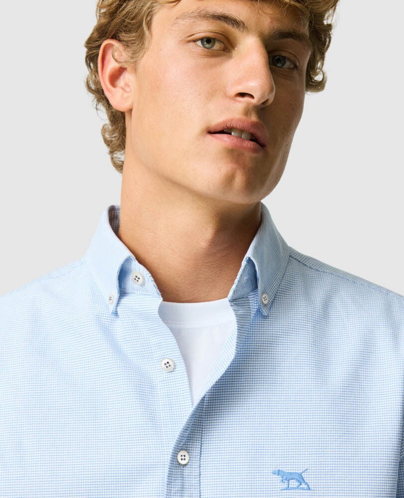 Oxford Crossing Shirt, POWDER BLUE, Flat Lay